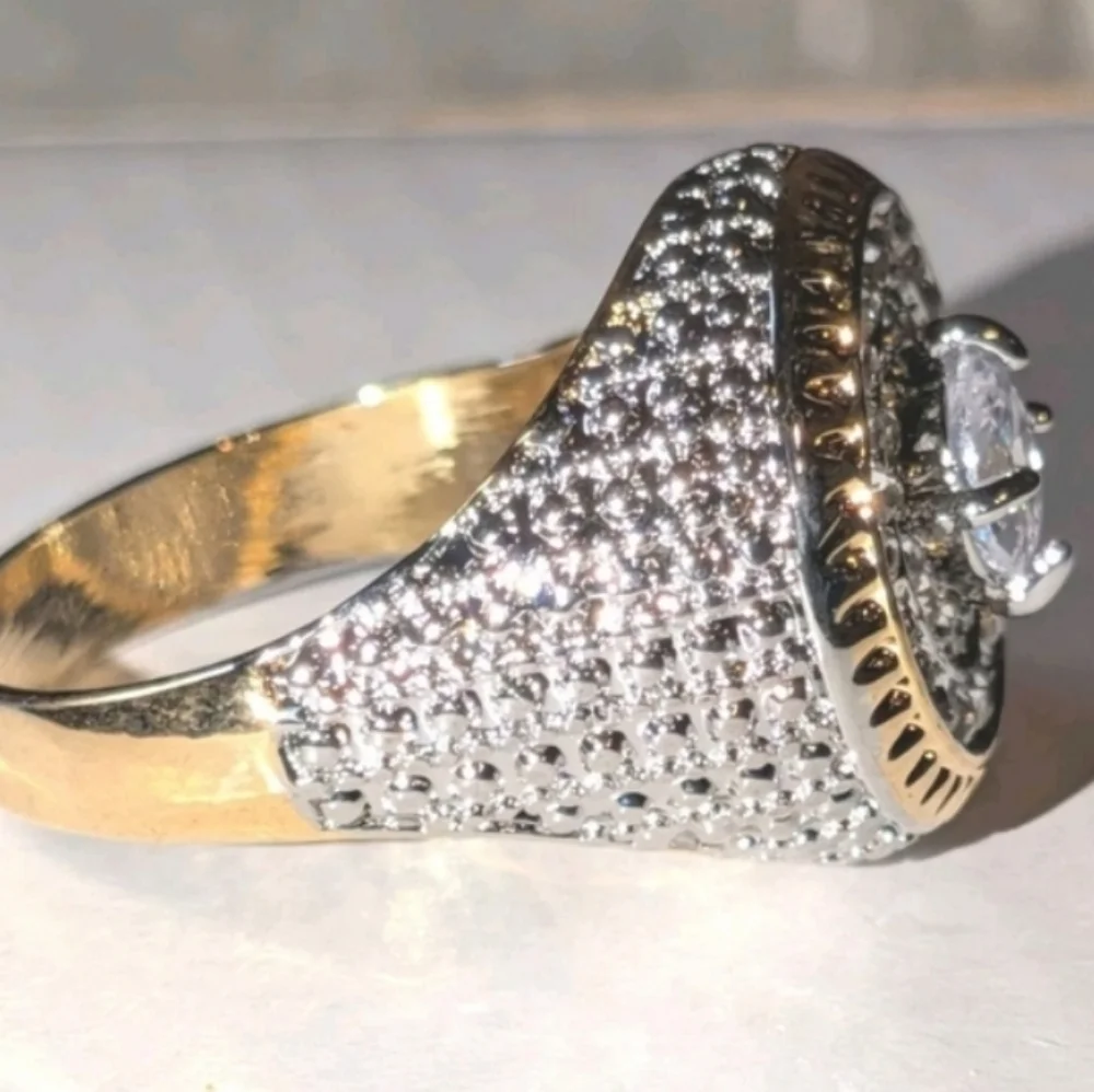 Mens 4ct Oval Cut Moissanite Prong Engagement Dome Ring 14k Yellow Gold Sz 10